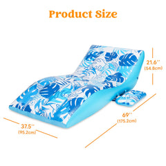 Inflatable Pool Lounge Chair with Cooler (Blue)