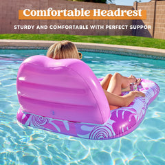 Tropical Leaves Pool Lounger (Pink)