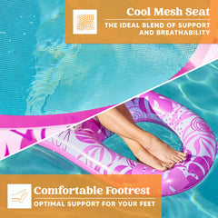 Tropical Leaves Pool Lounger (Pink)