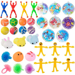 48Pcs 2.5in Bright Colorful and 2Pcs Gold Prefilled Plastic Easter Eggs with 25 Kinds of Popular Toys