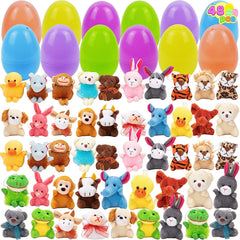 48Pcs Animal Plush Toys Prefilled Easter Eggs