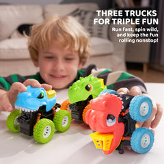 Friction Power 3pcs Dinosaur Truck Set