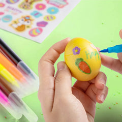 57Pcs DIY Easter Egg Dye Kit with Stencils and Colored Pens