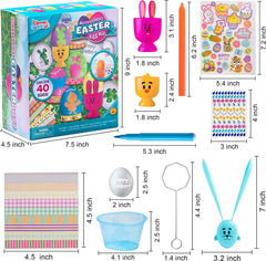 57Pcs DIY Easter Egg Dye Kit with Stencils and Colored Pens