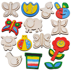 12 Wooden Magnet Creativity Arts & Crafts Painting Kit