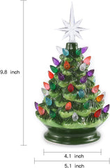 9in Tabletop Prelit Ceramic Christmas Tree