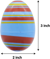 72Pcs Plastic Printed Bright Easter Egg Shells 3in