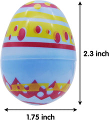 48Pcs Plastic Printed Bright Easter Egg Shells 2.3in