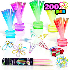 8in Glowstick and Glow Accessories, 200 Pcs