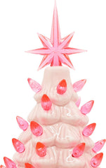 12 Inches Pink Ceramic Christmas Tree