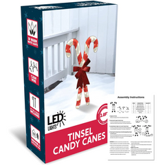2.78ft Tinsel Candy Canes LED Yard Light