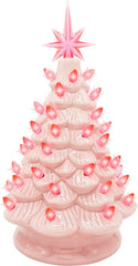 12 Inches Pink Ceramic Christmas Tree