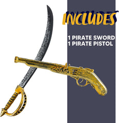 28" Pirate Sword and 16" Pirate Pistol, 2 Pack