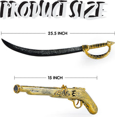28" Pirate Sword and 16" Pirate Pistol, 2 Pack