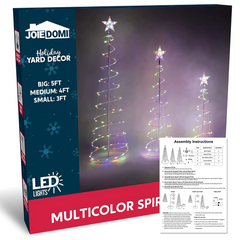 Lighted Spiral Christmas Tree Set LED Warm White, 3 Pcs
