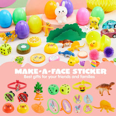 80Pcs Toys and Stickers Prefilled Easter Eggs