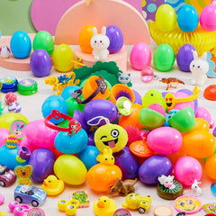 80Pcs Toys and Stickers Prefilled Easter Eggs