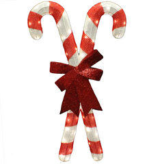 2.78ft Tinsel Candy Canes LED Yard Light