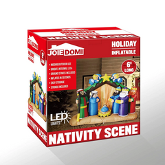 6ft Long Nativity Scene with Angels Inflatable