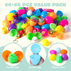 120Pcs 2.4in Easter Eggs with Toys Inside for Easter Egg Hunt