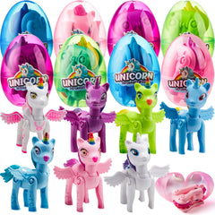 8Pcs 3.5in Unicorn Toys Prefilled Easter Eggs for Easter Egg Hunt