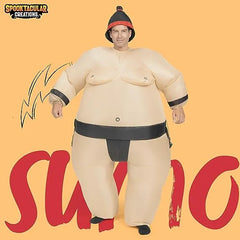Audlt Black Belt Sumo Inflatable Costume