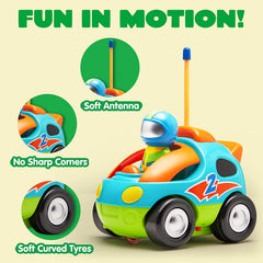 Cartoon Race Car Radio Remote Control, 2 Pack