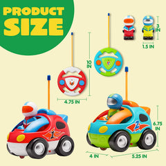 Cartoon Race Car Radio Remote Control, 2 Pack