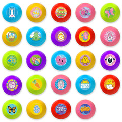 24 Packs 1.75in Prefilled Easter Egg with Self Inking Stamps for Kids Classroom Exchange