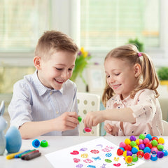 24 Packs 1.75in Prefilled Easter Egg with Self Inking Stamps for Kids Classroom Exchange