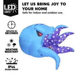 Halloween Inflatable Blue Octopus Trunk Or Treat Car Decor