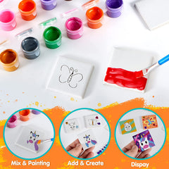KLEVER KITS - Magnetic Tile Painting Kit, 24 Pcs
