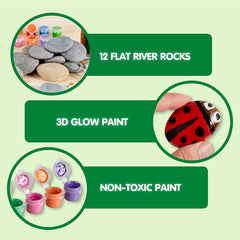 KLEVER KITS - Rock Painting Kit, 12 Rocks