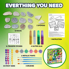 KLEVER KITS - Rock Painting Kit, 12 Rocks