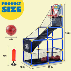 Kids Arcade Basketball Game Set with Hoop
