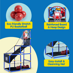 Kids Arcade Basketball Game Set with Hoop