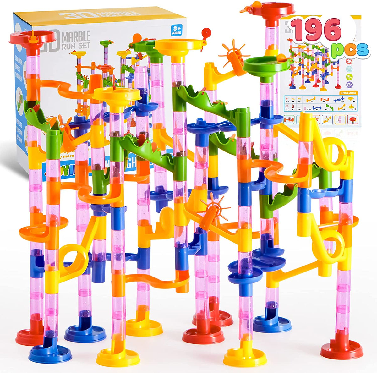 Marble Run Compact Set, 196 Pcs