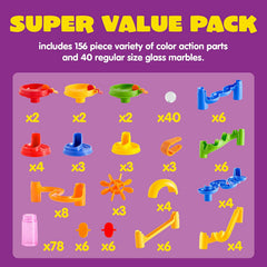 Marble Run Compact Set, 196 Pcs