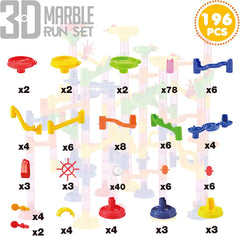 Marble Run Compact Set, 196 Pcs