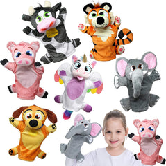 PLAY-ACT Animal Hand Puppets, 6 Pack