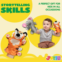 PLAY-ACT Animal Hand Puppets, 6 Pack