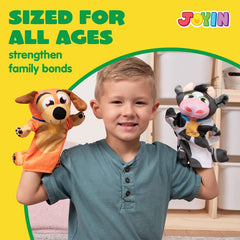 PLAY-ACT Animal Hand Puppets, 6 Pack