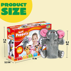 PLAY-ACT Animal Hand Puppets, 6 Pack
