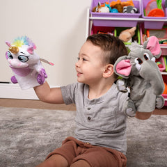 PLAY-ACT Animal Hand Puppets, 6 Pack