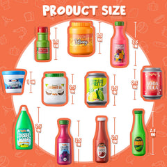 Play Food Grocery Cans, 30 Pcs