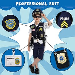 Police Pretend Play Toys and Outfit, 14Pcs