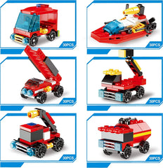 12Pcs Fire Truck Building Blocks Prefilled Easter Eggs 2.8in