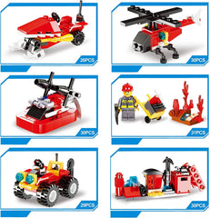 12Pcs Fire Truck Building Blocks Prefilled Easter Eggs 2.8in