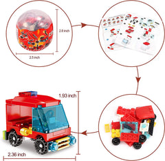 12Pcs Fire Truck Building Blocks Prefilled Easter Eggs 2.8in
