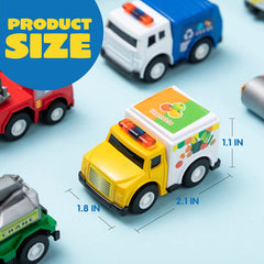 Pull Back City Cars and Trucks Toy, 18 Pcs